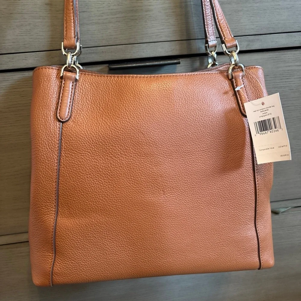 Kate Spade Tan Shoulder Bag with Trapezoidal Design - Picture 6 of 7